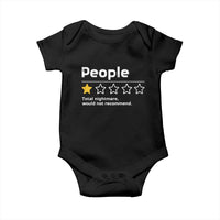 People 1 Star Total Nightmare Would Not Recommend Baby Onesie Funny Sarcastic
