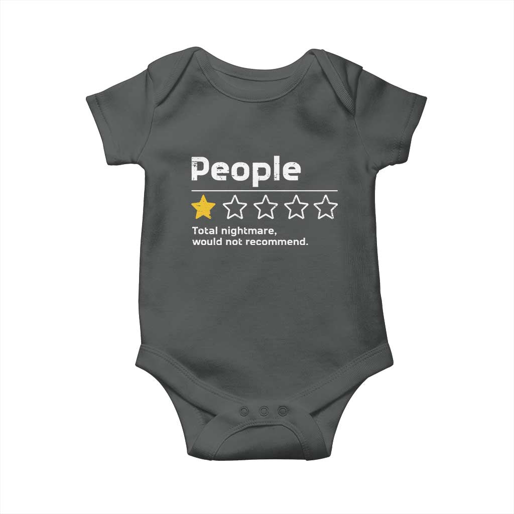 People 1 Star Total Nightmare Would Not Recommend Baby Onesie Funny Sarcastic