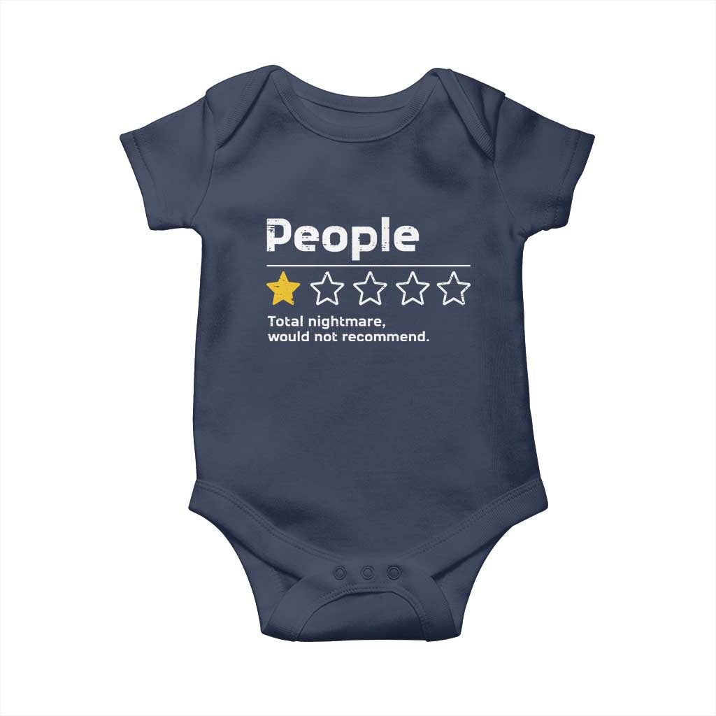 People 1 Star Total Nightmare Would Not Recommend Baby Onesie Funny Sarcastic