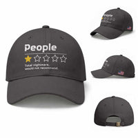 People 1 Star Total Nightmare Would Not Recommend Baseball Cap Funny Sarcastic