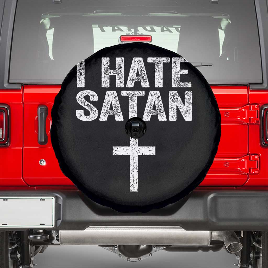 I Hate Satan Spare Tire Cover Funny Christian Jesus Cross