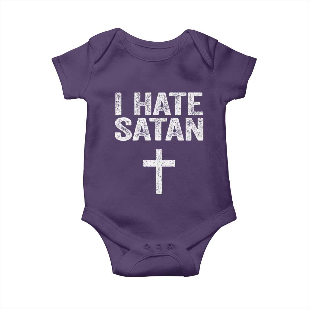 I Hate Satan Baby Onesie Funny Christian Jesus Cross
