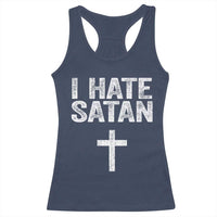 I Hate Satan Racerback Tank Top Funny Christian Jesus Cross