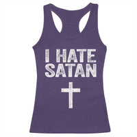 I Hate Satan Racerback Tank Top Funny Christian Jesus Cross