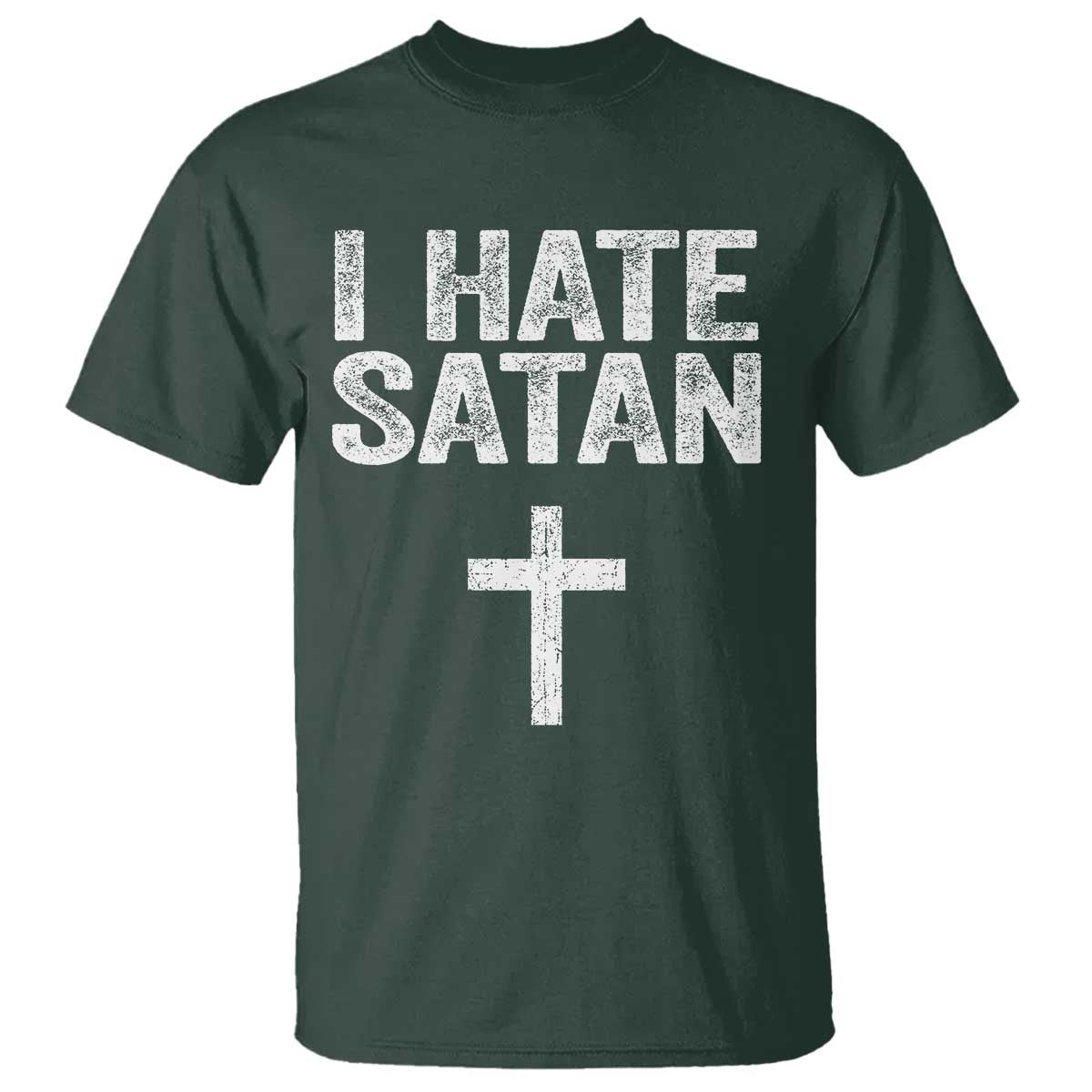 I Hate Satan T Shirt Funny Christian Jesus Cross