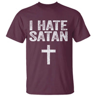 I Hate Satan T Shirt Funny Christian Jesus Cross