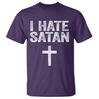 I Hate Satan T Shirt Funny Christian Jesus Cross