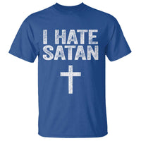 I Hate Satan T Shirt Funny Christian Jesus Cross