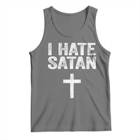 I Hate Satan Tank Top Funny Christian Jesus Cross