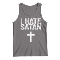 I Hate Satan Tank Top Funny Christian Jesus Cross