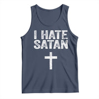 I Hate Satan Tank Top Funny Christian Jesus Cross