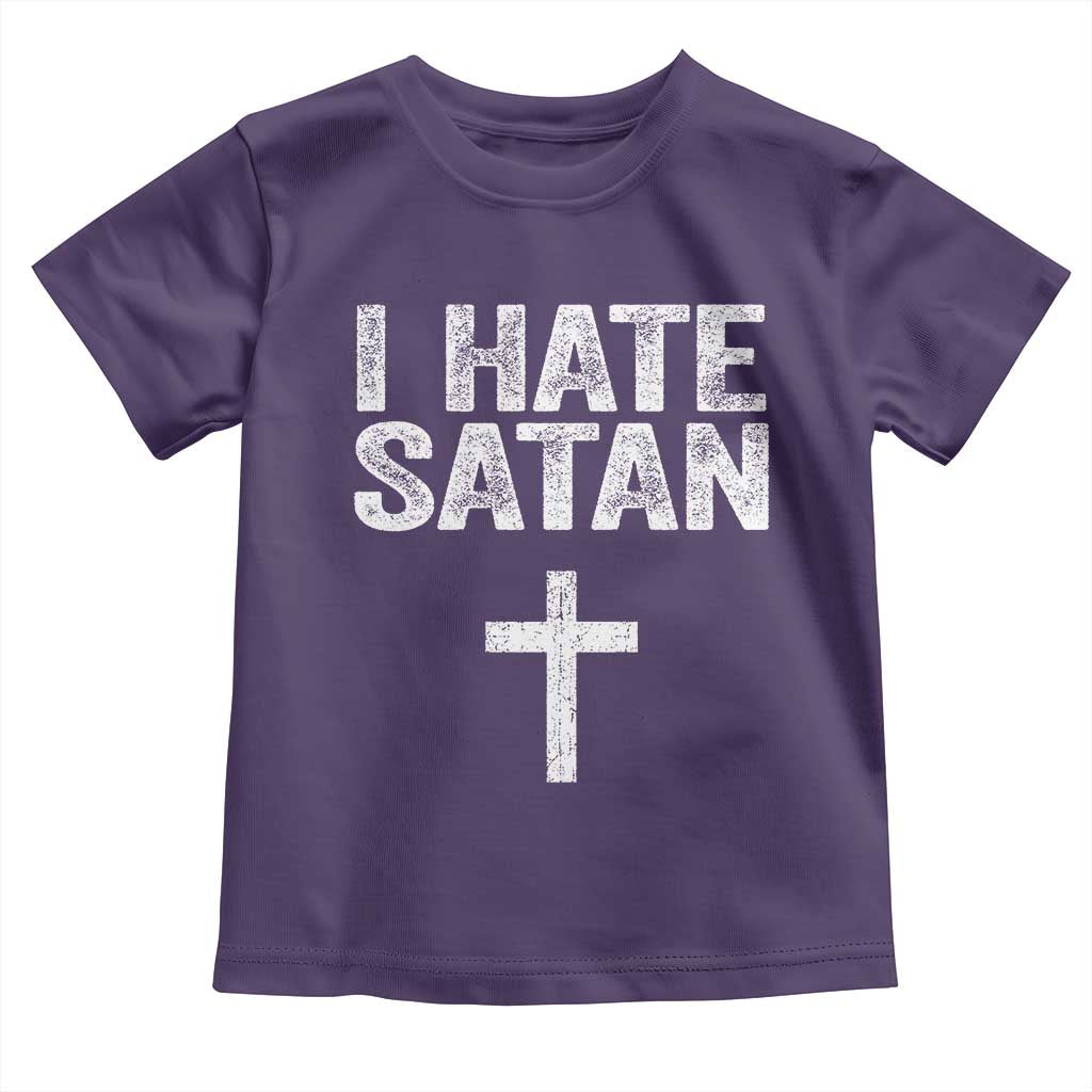 I Hate Satan Toddler T Shirt Funny Christian Jesus Cross