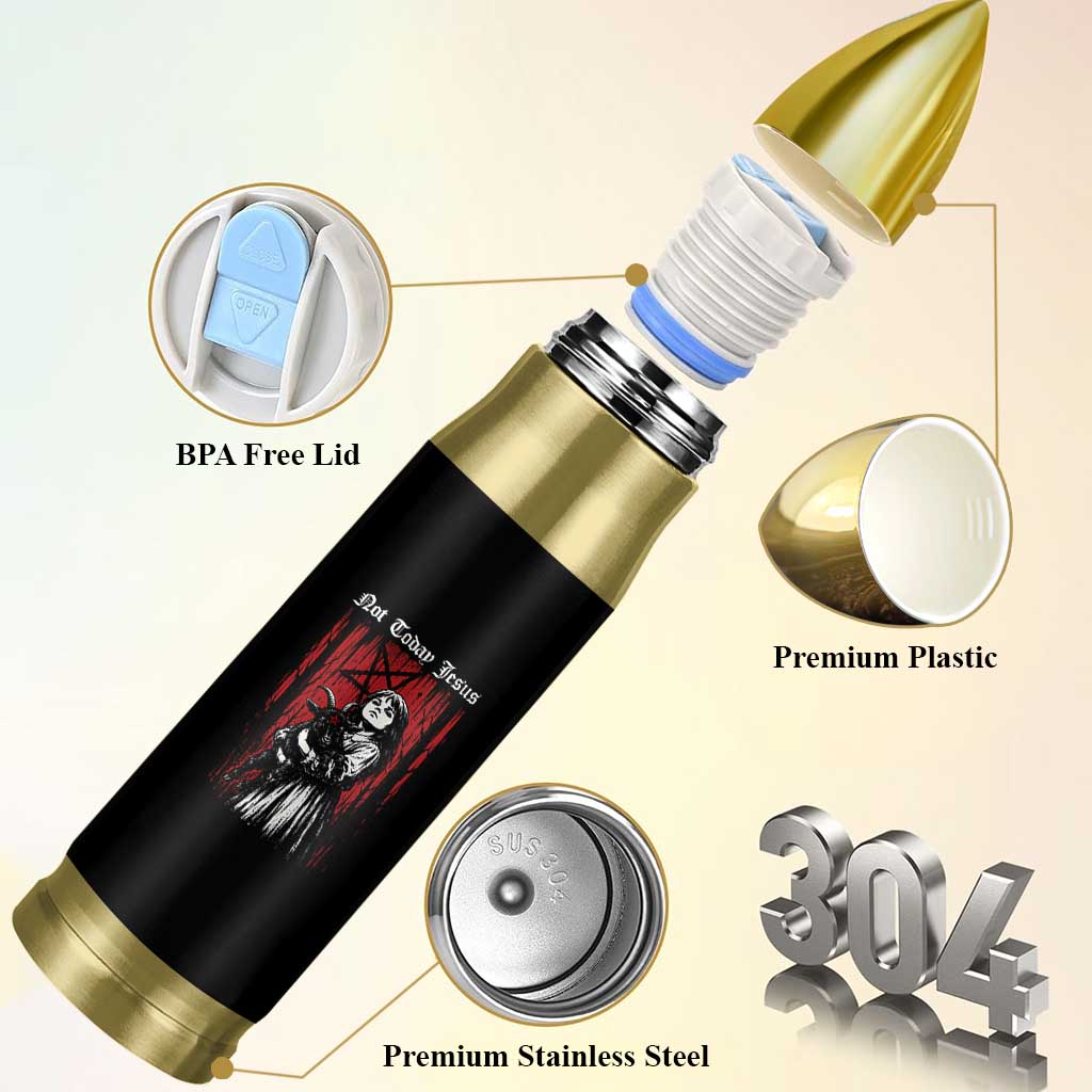 Not Today Jesus Gothic Dark Art Creepy Halloween Bullet Tumbler