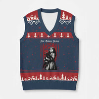 Not Today Jesus Gothic Dark Art Creepy Halloween V-Neck Knit Sweater Vest