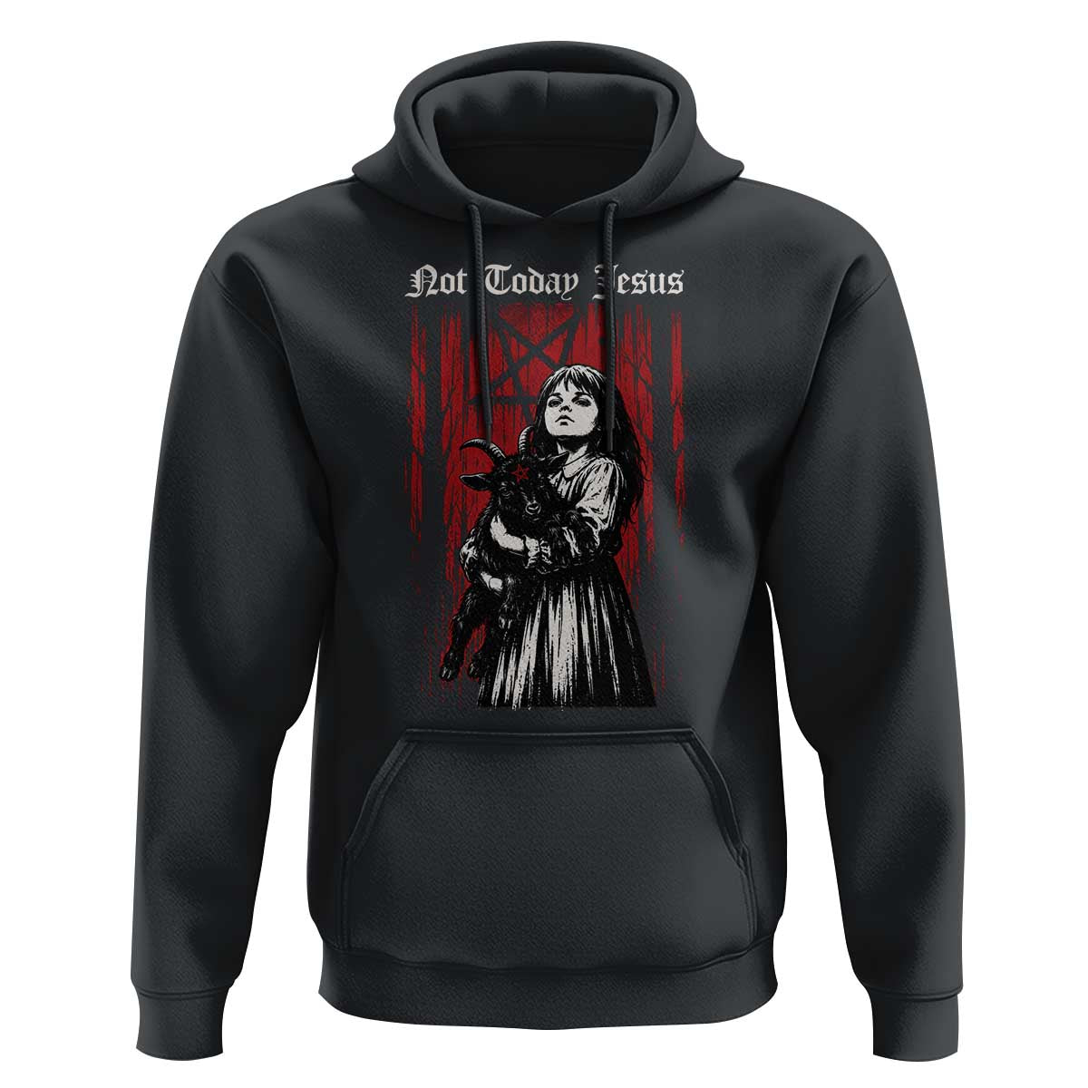 Not Today Jesus Gothic Dark Art Creepy Halloween Hoodie