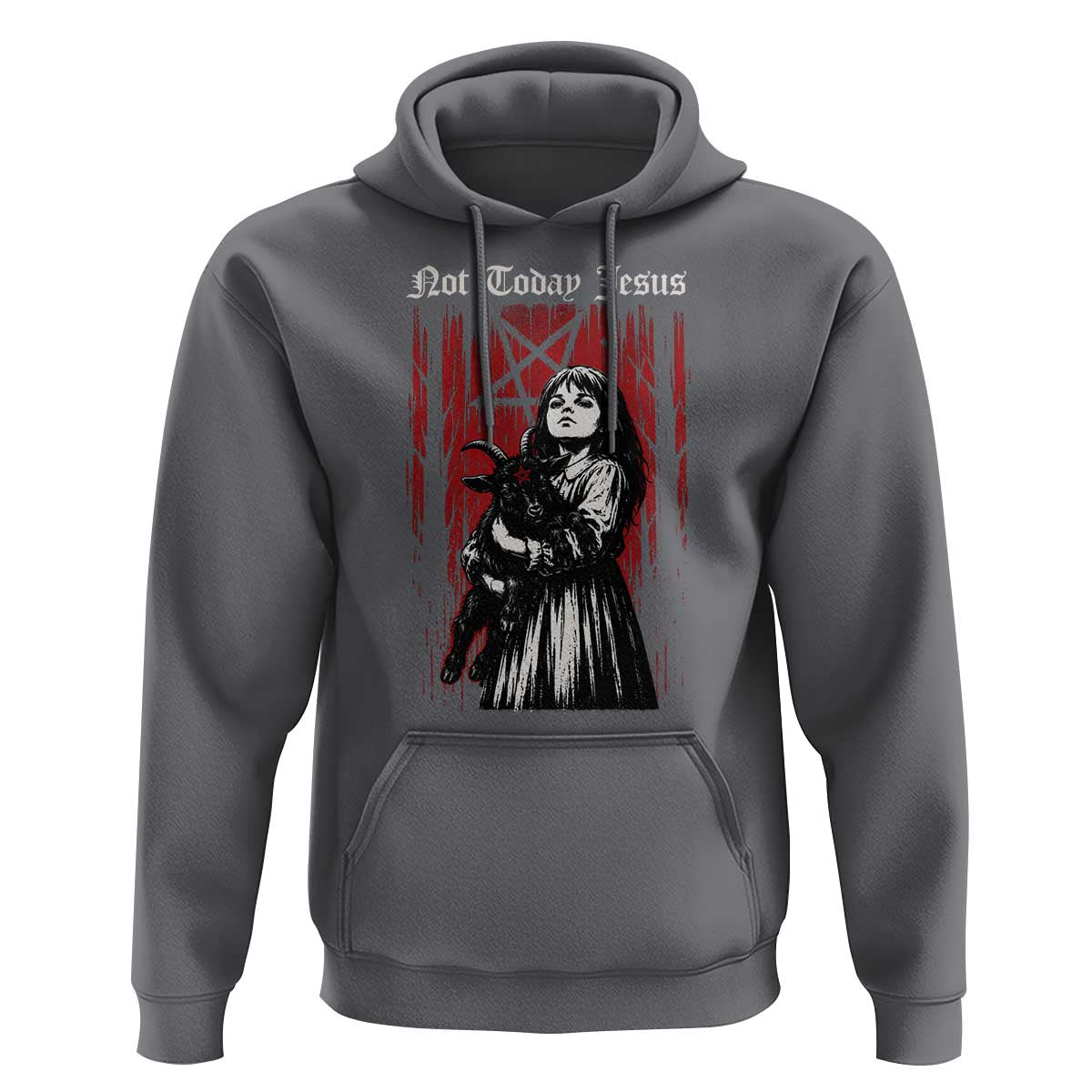 Not Today Jesus Gothic Dark Art Creepy Halloween Hoodie
