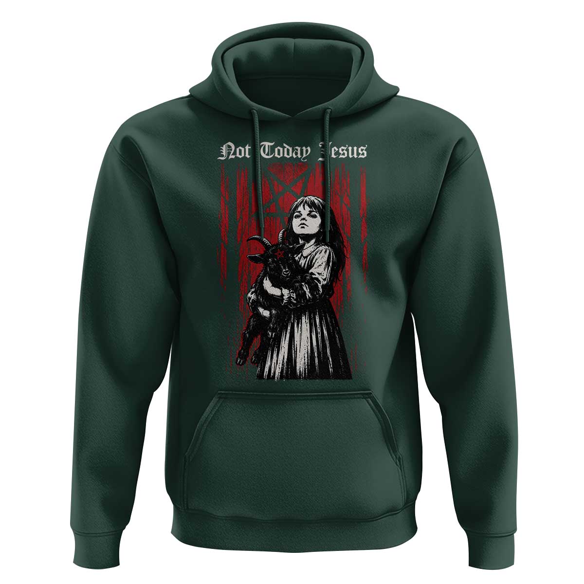 Not Today Jesus Gothic Dark Art Creepy Halloween Hoodie