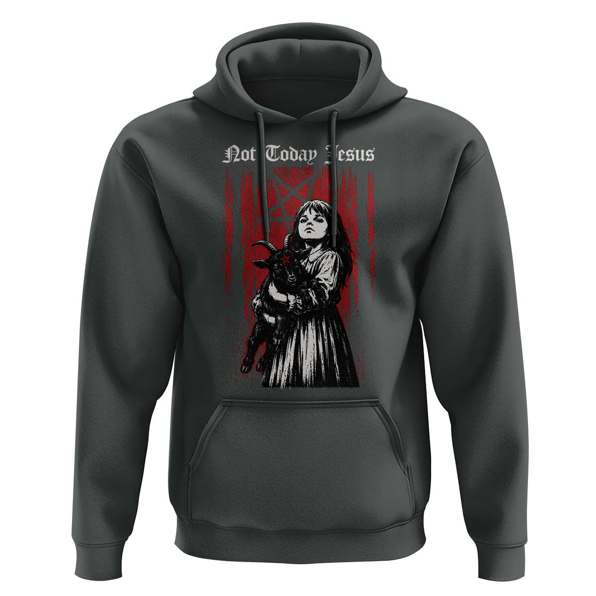 Not Today Jesus Gothic Dark Art Creepy Halloween Hoodie