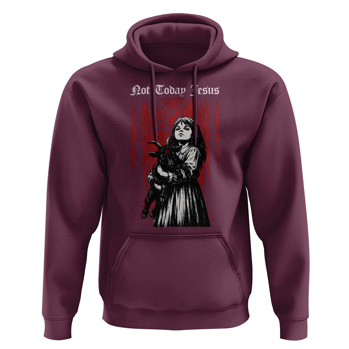Not Today Jesus Gothic Dark Art Creepy Halloween Hoodie