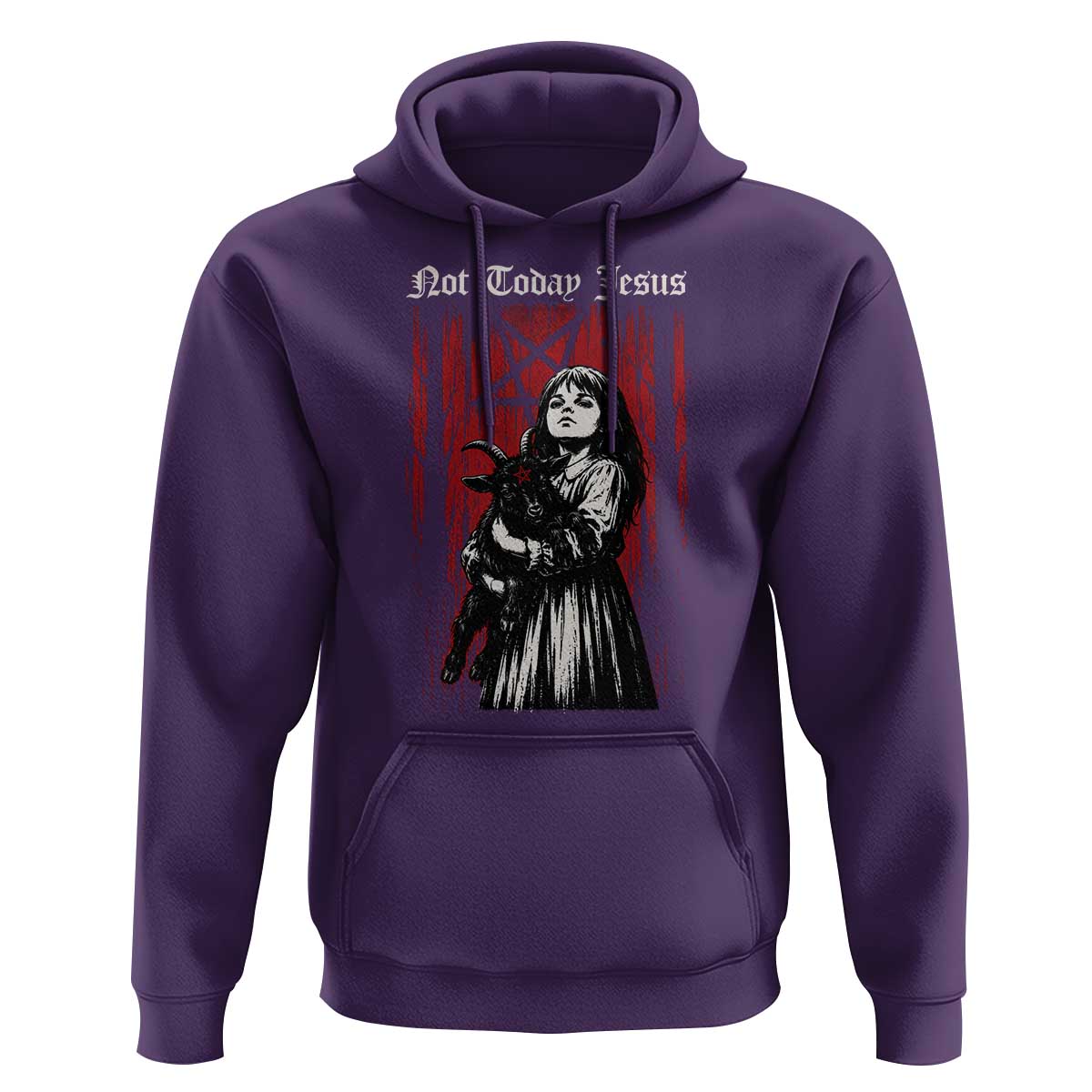 Not Today Jesus Gothic Dark Art Creepy Halloween Hoodie