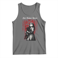 Not Today Jesus Gothic Dark Art Creepy Halloween Tank Top