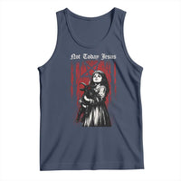 Not Today Jesus Gothic Dark Art Creepy Halloween Tank Top