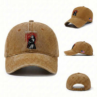 Not Today Jesus Gothic Dark Art Creepy Halloween Washed Cotton Baseball Cap