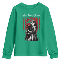 Not Today Jesus Gothic Dark Art Creepy Halloween Youth Sweatshirt