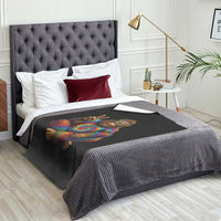 Hippie Bigfoot Peace Sign Tie Dye Sasquatch Throw Blanket