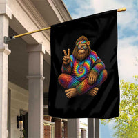 Hippie Bigfoot Peace Sign Tie Dye Sasquatch Garden Flag