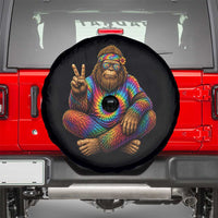 Hippie Bigfoot Peace Sign Tie Dye Sasquatch Spare Tire Cover