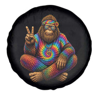 Hippie Bigfoot Peace Sign Tie Dye Sasquatch Spare Tire Cover