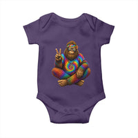 Hippie Bigfoot Peace Sign Tie Dye Sasquatch Baby Onesie