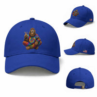 Hippie Bigfoot Peace Sign Tie Dye Sasquatch Baseball Cap