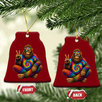 Hippie Bigfoot Peace Sign Tie Dye Sasquatch Ceramic Ornament