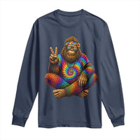 Hippie Bigfoot Peace Sign Tie Dye Sasquatch Long Sleeve Shirt