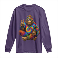 Hippie Bigfoot Peace Sign Tie Dye Sasquatch Long Sleeve Shirt