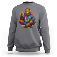 Hippie Bigfoot Peace Sign Tie Dye Sasquatch Sweatshirt