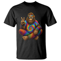 Hippie Bigfoot Peace Sign Tie Dye Sasquatch T Shirt