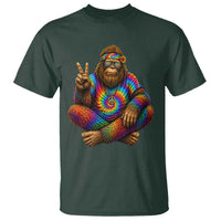 Hippie Bigfoot Peace Sign Tie Dye Sasquatch T Shirt