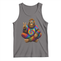 Hippie Bigfoot Peace Sign Tie Dye Sasquatch Tank Top