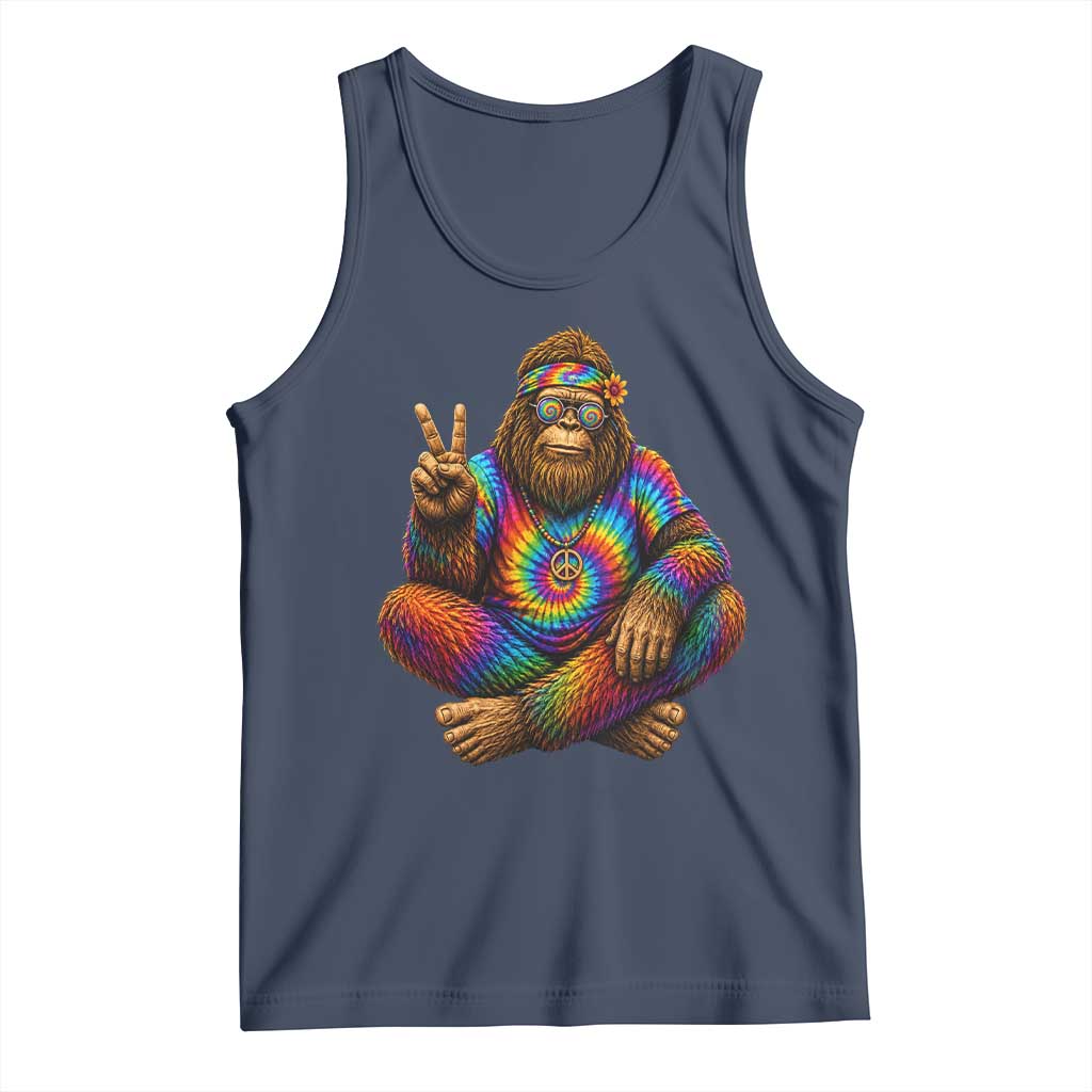 Hippie Bigfoot Peace Sign Tie Dye Sasquatch Tank Top