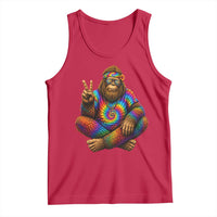 Hippie Bigfoot Peace Sign Tie Dye Sasquatch Tank Top