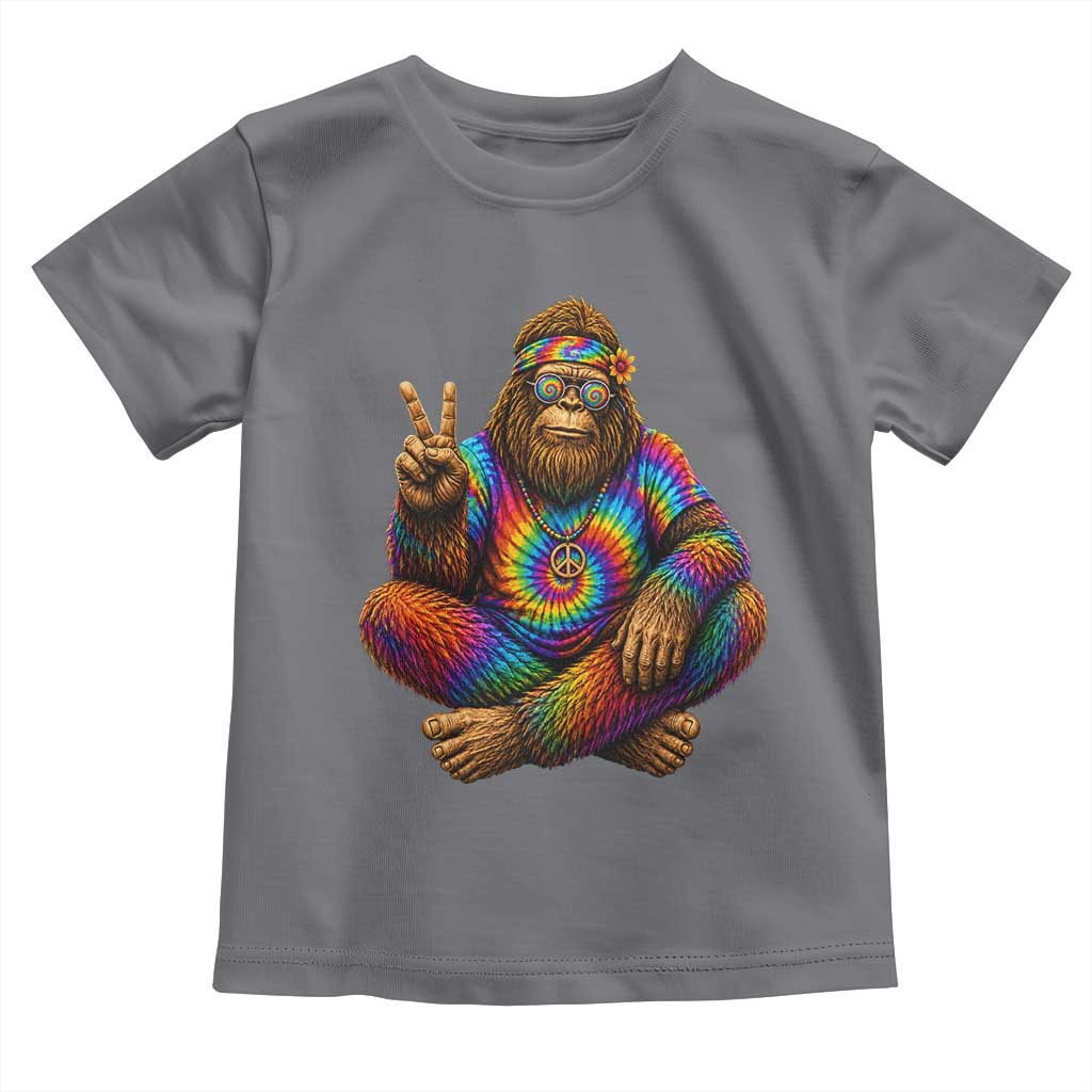 Hippie Bigfoot Peace Sign Tie Dye Sasquatch Toddler T Shirt