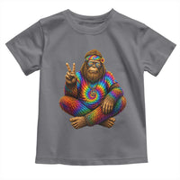 Hippie Bigfoot Peace Sign Tie Dye Sasquatch Toddler T Shirt