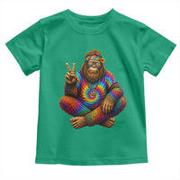 Hippie Bigfoot Peace Sign Tie Dye Sasquatch Toddler T Shirt