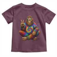 Hippie Bigfoot Peace Sign Tie Dye Sasquatch Toddler T Shirt