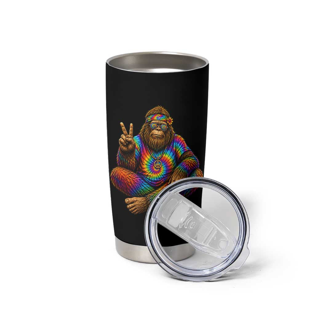 Hippie Bigfoot Peace Sign Tie Dye Sasquatch Tumbler Cup