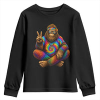 Hippie Bigfoot Peace Sign Tie Dye Sasquatch Youth Sweatshirt