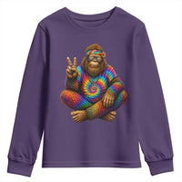 Hippie Bigfoot Peace Sign Tie Dye Sasquatch Youth Sweatshirt